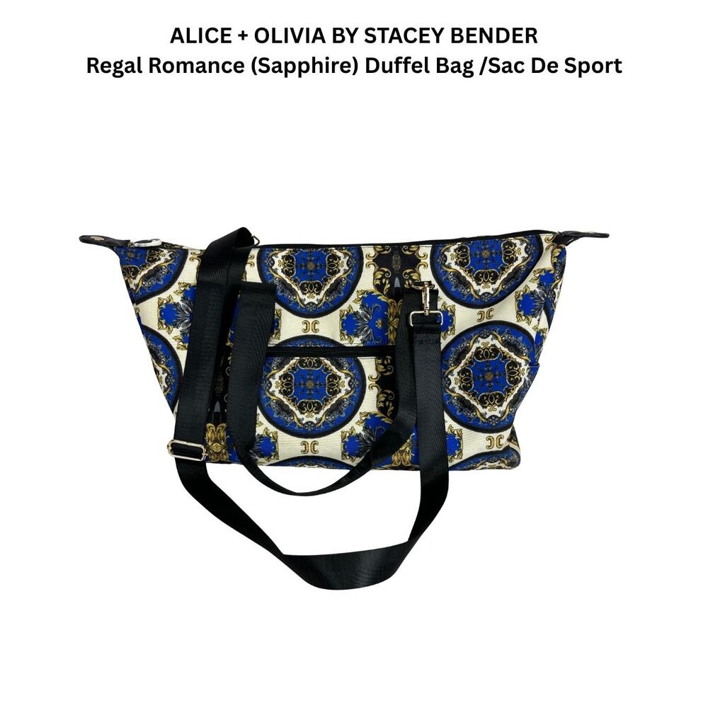 Alice Olivia by Stacey Bendet Regal Romance Sapphire Print Duffle Bag NWOT